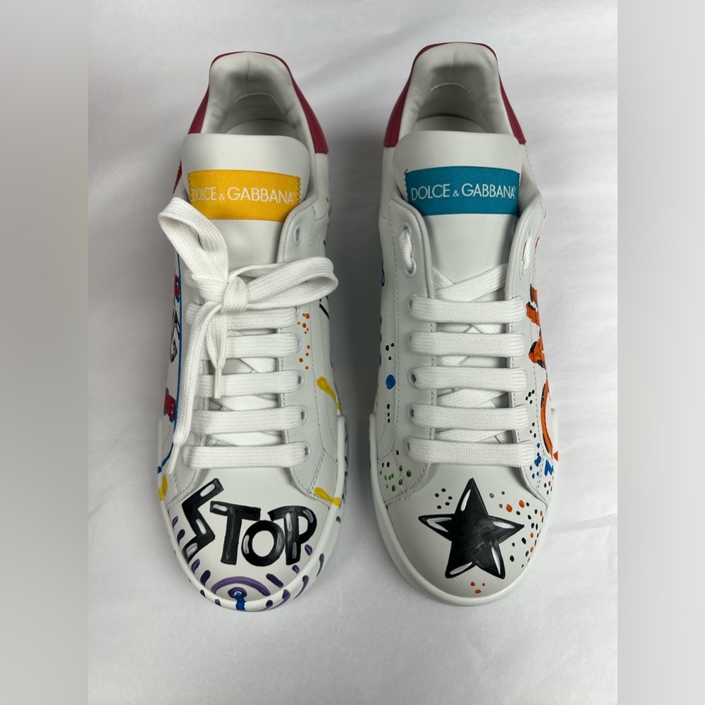 Dolce&Gabbana Love Painted Leather Sneakers